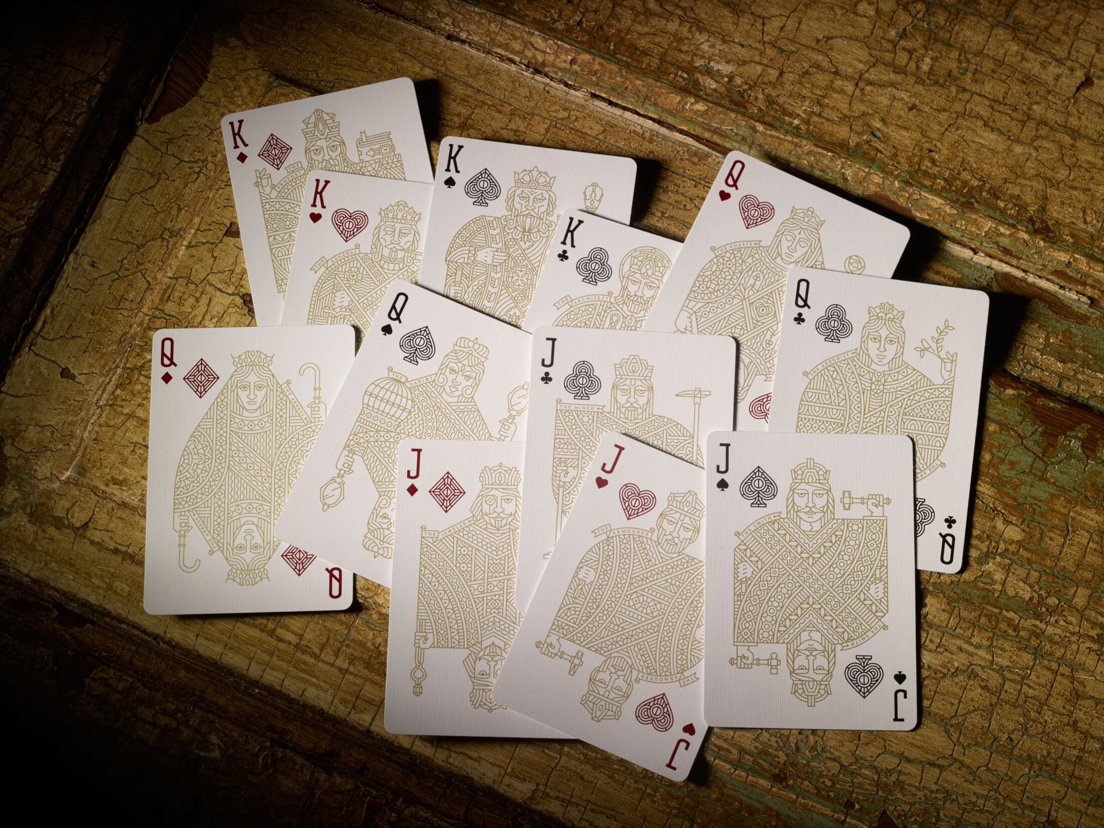 face cards scattered
