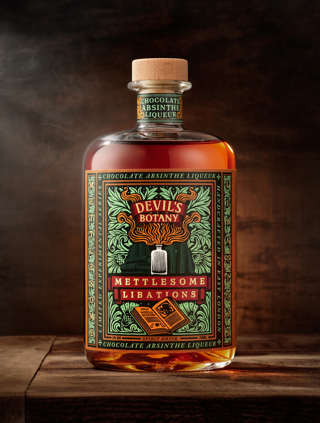Devil's Botany Distillery's Mettlesome Libations package design by Chad Michael Studio