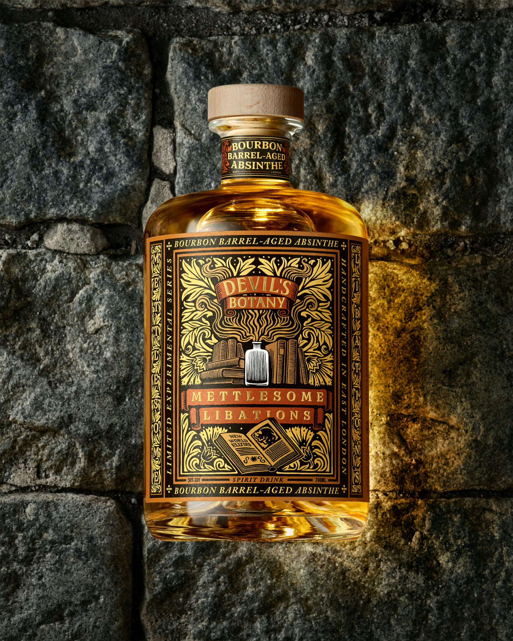 devil's botany absinthe bourbon brand and package label design