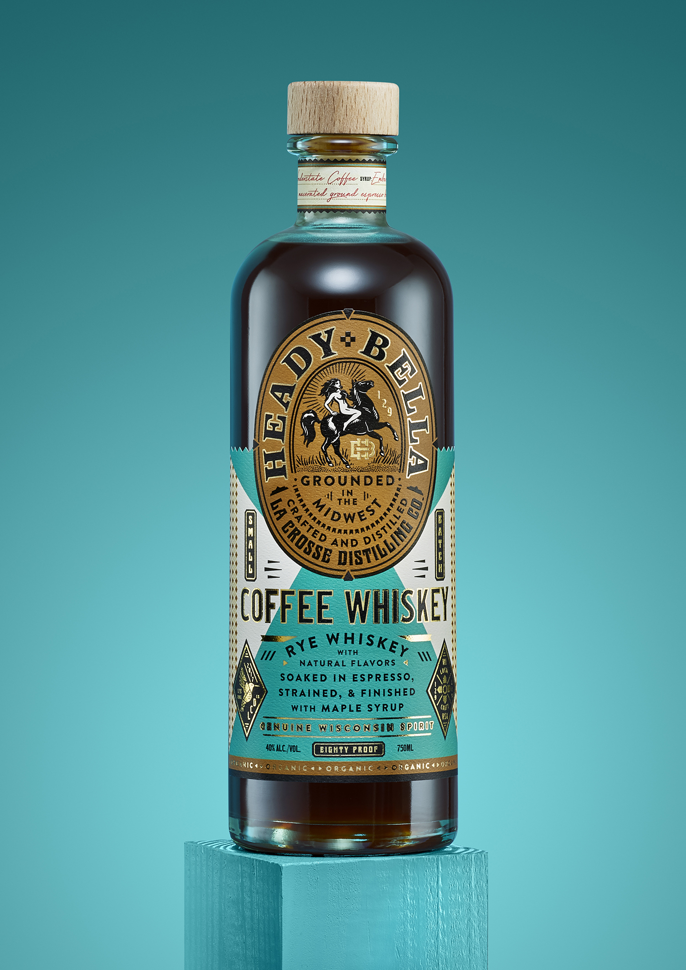 Heady Bella Coffee Whiskey brand and package design