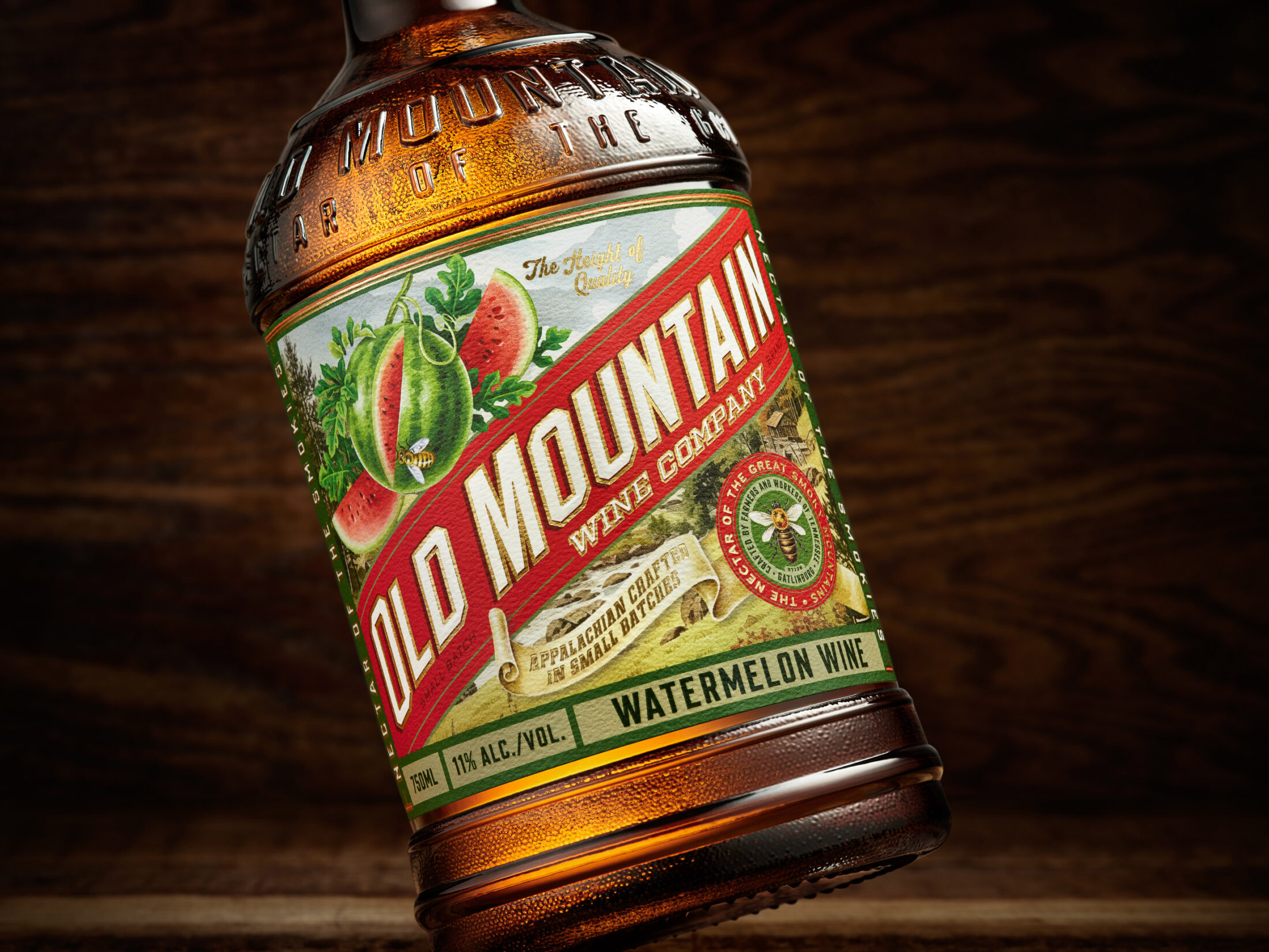 old mountain wine company branding and packaging label design