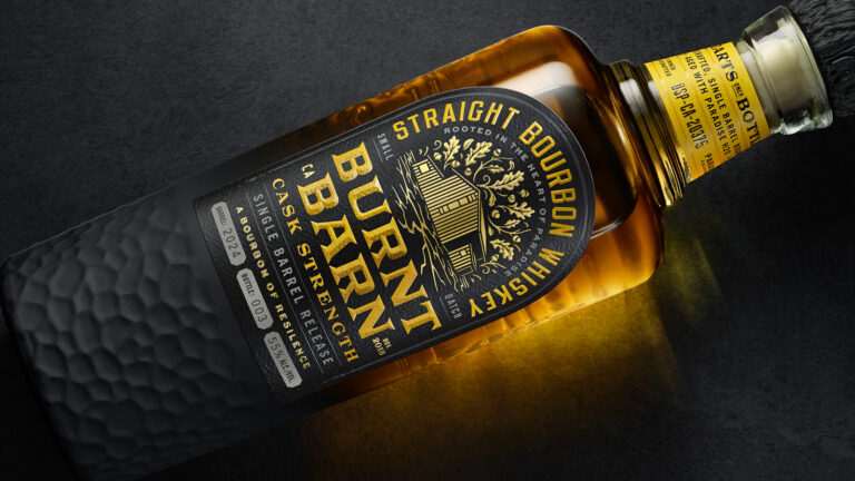 Burnt Barn Bourbon custom bottle and packaging design