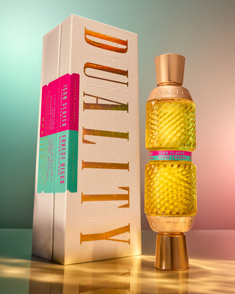 Duality Fragrance dual-ended perfume bottle and custom packaging